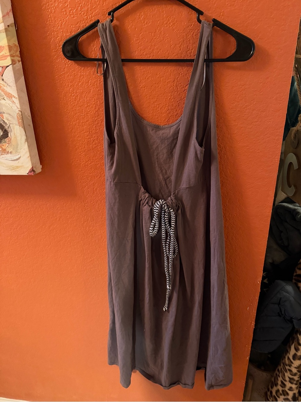 Zara Brown Tie-Waist Midi Dress